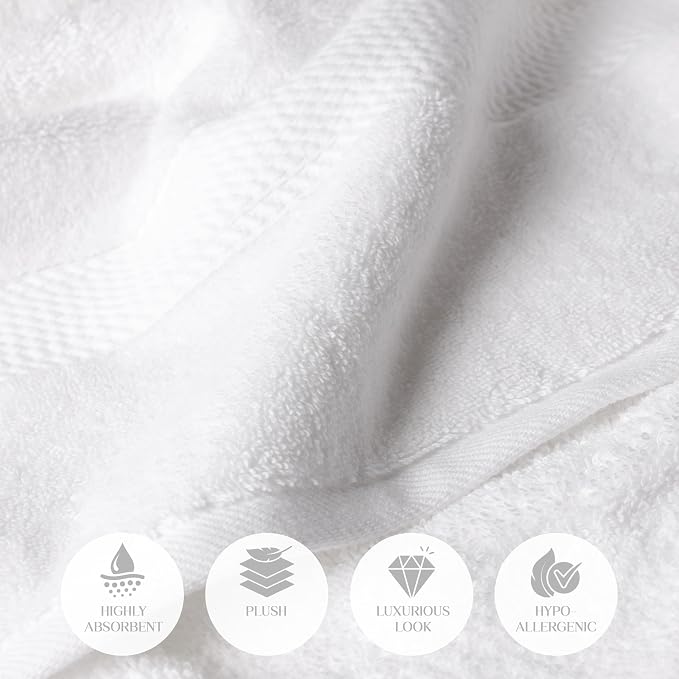 SUPERIOR Egyptian Cotton Ultra Plush & Absorbent, 6 Piece Set, Soft Luxury - Image 6