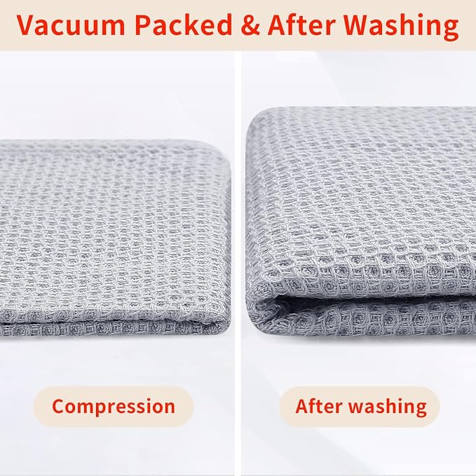 Homaxy 100% Cotton Waffle Weave Kitchen Dish Towels 24-Pack, Light Gray | 13 x - Image 7