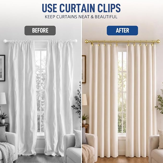 Lansian 44 Pack Curtain Rings - Image 2