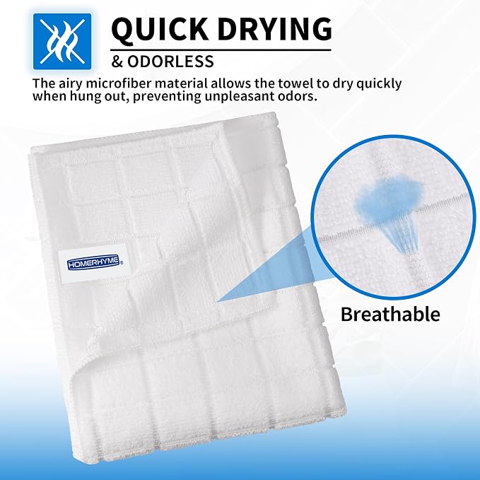 White Hand Towels, 6 Pack 25''*15'' Microfiber Hand Towels - Image 5