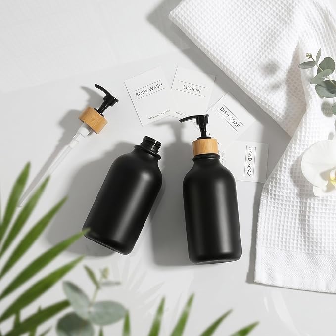 KASUNTING Black Soap Dispenser, 4 Pack Hand Soap Dispenser Bathroom - Image 4