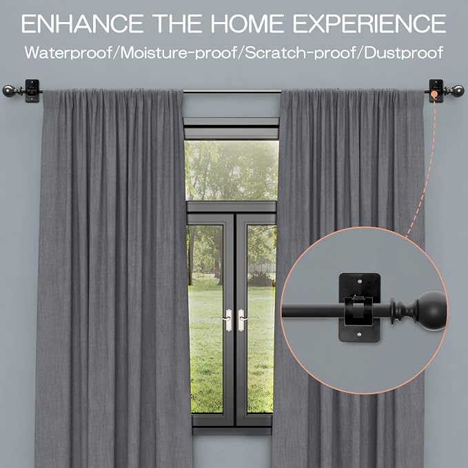 CIEMGNZOC 6-Pack Curtain Bracket Holders, Universal Self-Adhesive Wall Mounts - Image 7