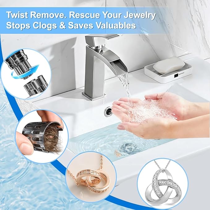 Bathroom Sink Stopper, Pop Up Drain Strainer - Image 7