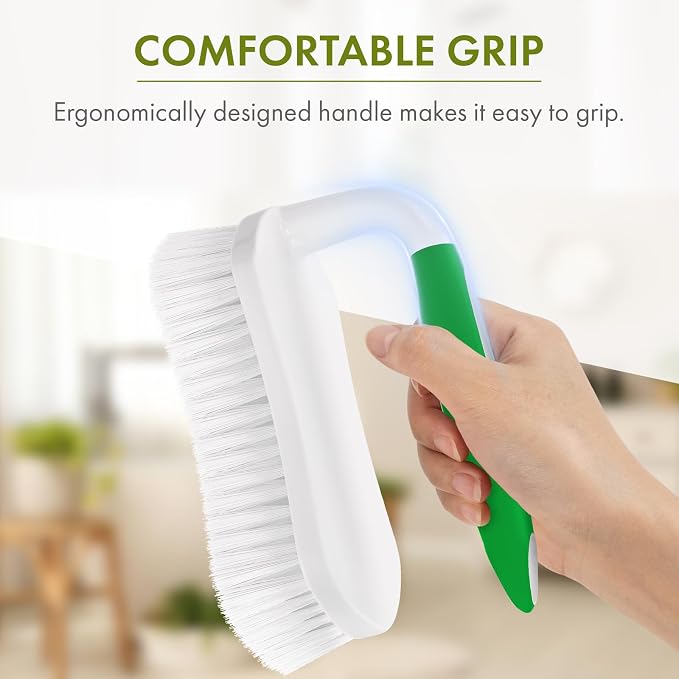 Scrub Brush for Cleaning Comfort Grip Shower Scrubber Stiff Bristles - Image 2