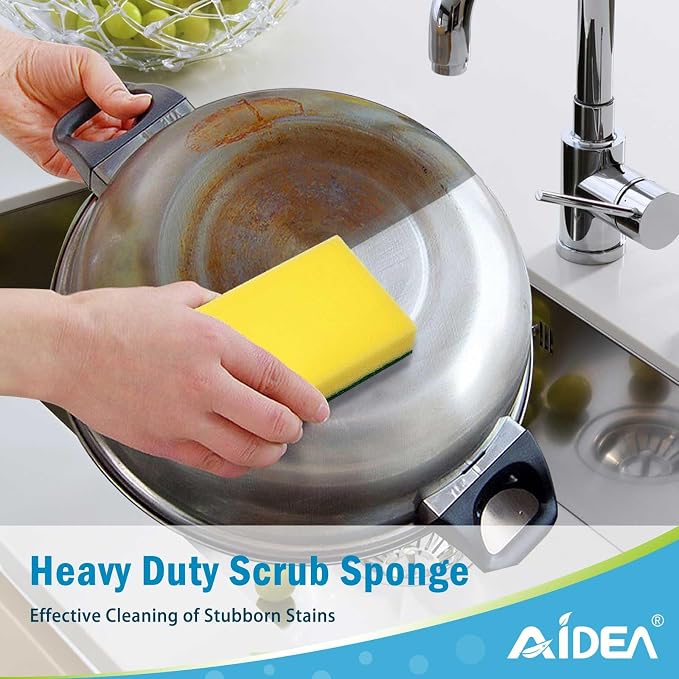 AIDEA Sponges Kitchen, 24-PK Heavy Duty Dish Sponges Kitchen, Scrub Sponges | - Image 6