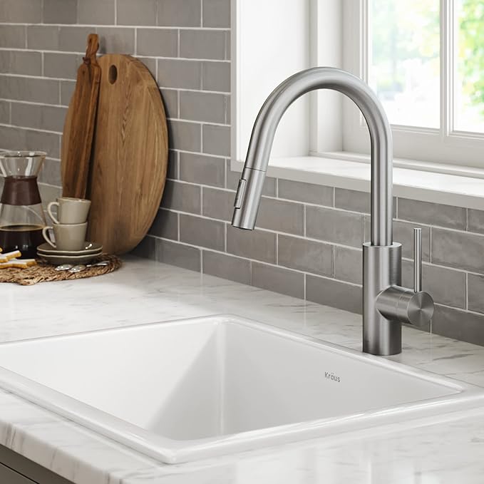 KRAUS Spot Free Stainless Steel Pull Down Kitchen Faucet KPF-2620SFS | - Image 2