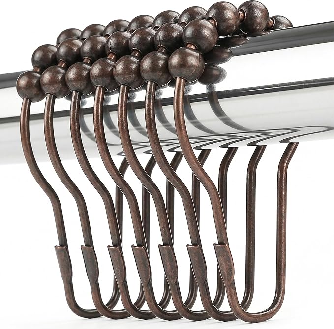 Shower Curtain Hooks Rings, Rustproof Metal Shower Curtain Rings by Unknown