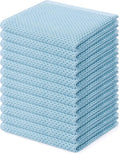 Homaxy 100% Cotton Waffle Weave Kitchen Dish Cloths 12-Pack, Sky Blue | 12 x 12 by Homaxy