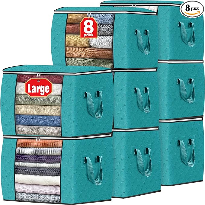 90L Clothes Storage, Foldable Thick Fabric Blanket Storage Bags | Foldable by Fabtotes