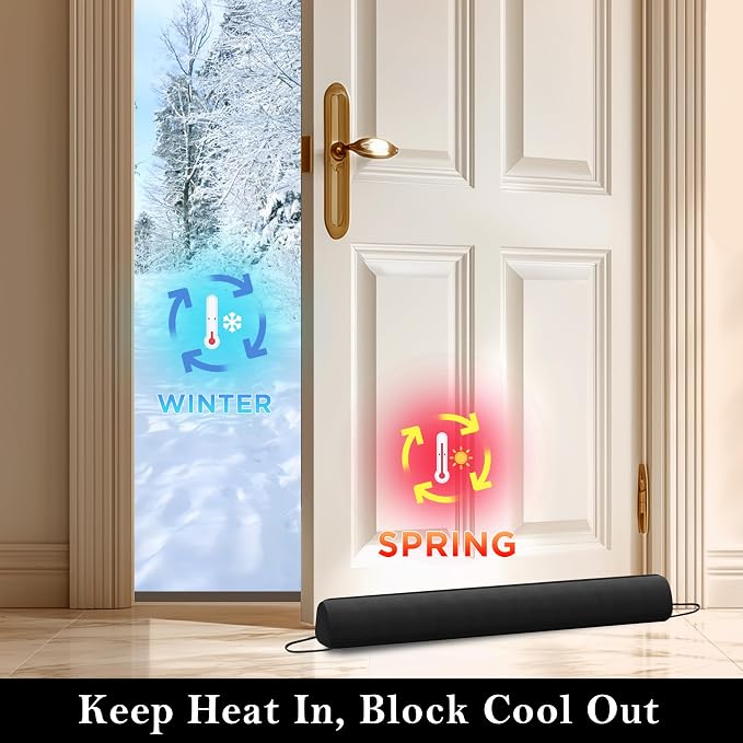 Sunolga Door Draft Stopper, Removable Washable Cover, Blocks Hot and Cold Air - Image 7