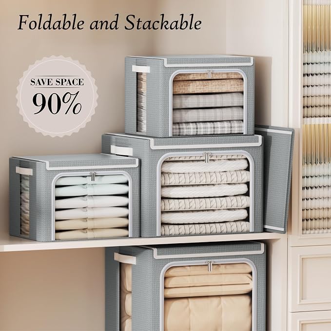 Yecaye Stackable Clothes Storage Bins - Image 4