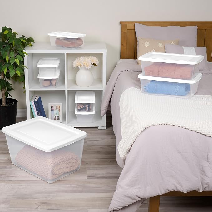 Sterilite Clear Storage Box Stackable Tote, 58 Quart - Image 4