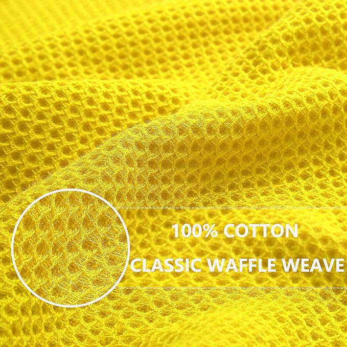 Homaxy 100% Cotton Waffle Weave Kitchen Dish Cloths 6-Pack, Ultra Soft - Image 2