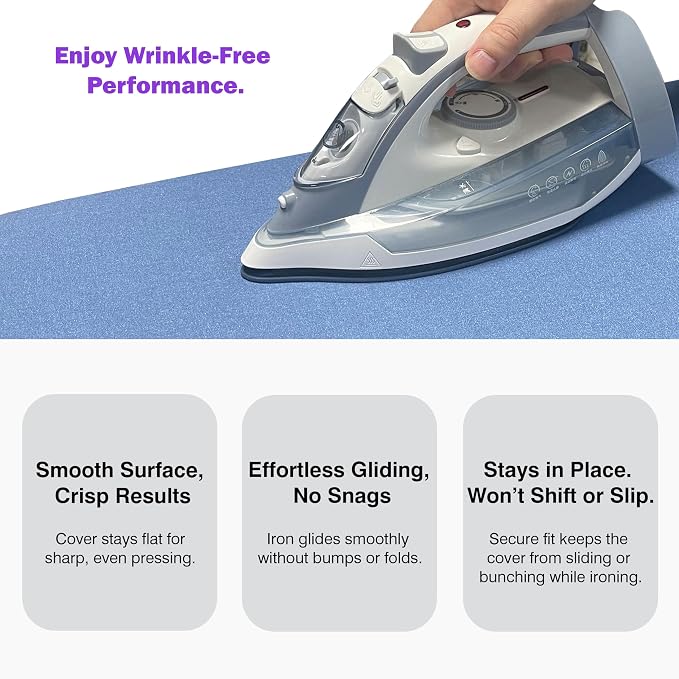 Ironing Board Cover and Pad 15x54 Standard Size, Extra Thick Cotton Iron Board - Image 5