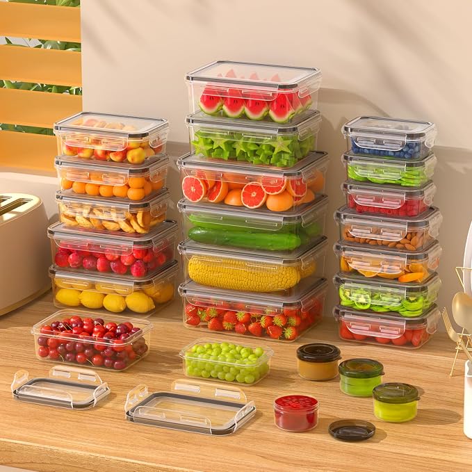 KEMETHY Large 48 Piece Food Storage Containers - Image 7