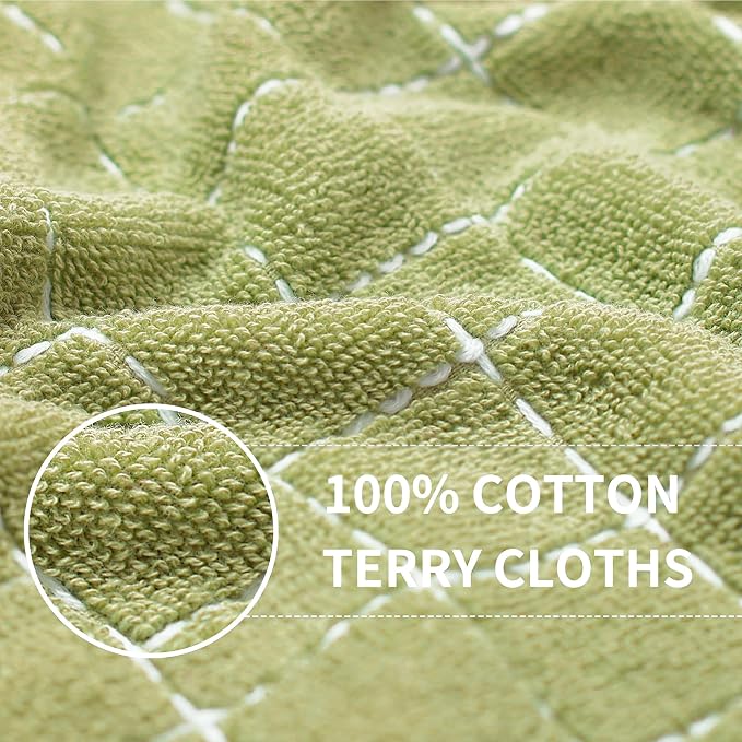 Homaxy 100% Cotton Terry Kitchen Towels, Large 6 Pack, Sage Green - Image 2