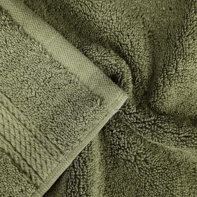 SUPERIOR Egyptian Cotton Pile Plush Bath Sheet, 2 Piece Set, Forest Green | - Image 4