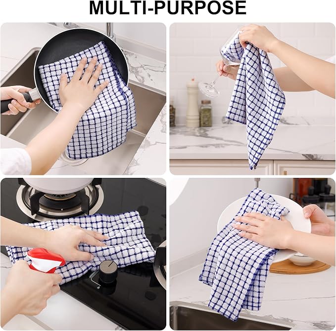 Kitinjoy Cotton 12 Pack Terry Kitchen Towels, Mix Colour - Image 5