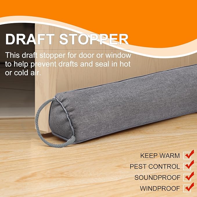 TORRAMI 36" Door Draft Stopper for Bottom of Doors, Seal Blocks Hot Air - Image 2