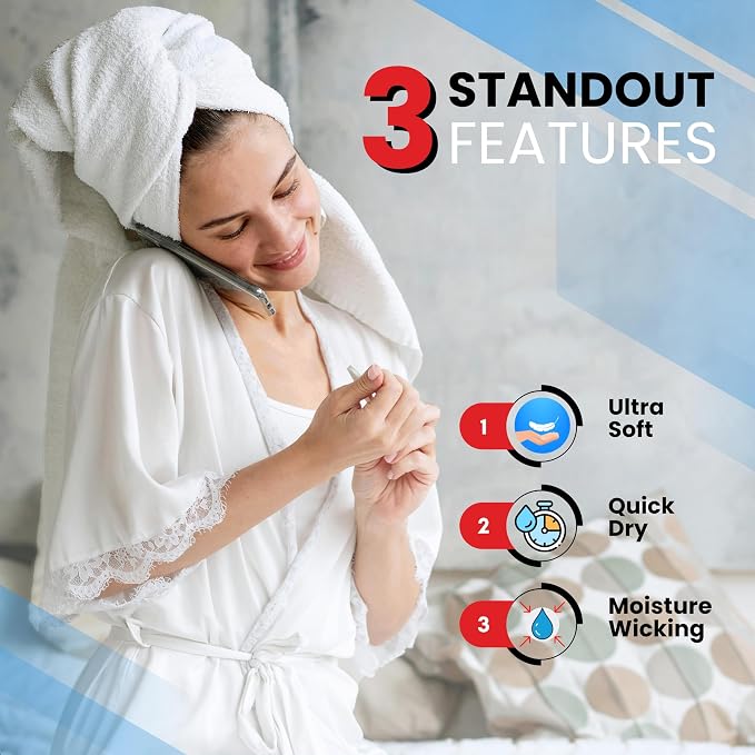 Infinitee Xclusives 100% Cotton Bath Towel Set – 8 Piece Bathroom Towel Set | – - Image 4