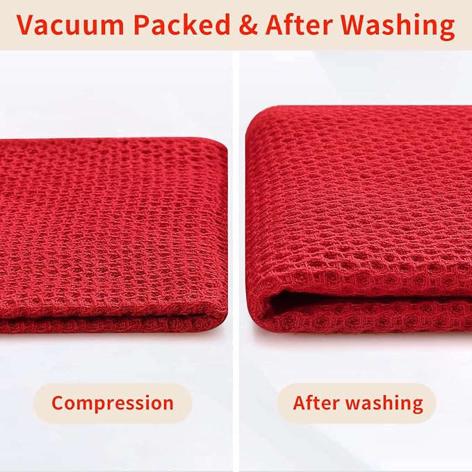 Homaxy 100% Cotton Waffle Weave Kitchen Dish Cloths 6-Pack, Ultra Soft - Image 7