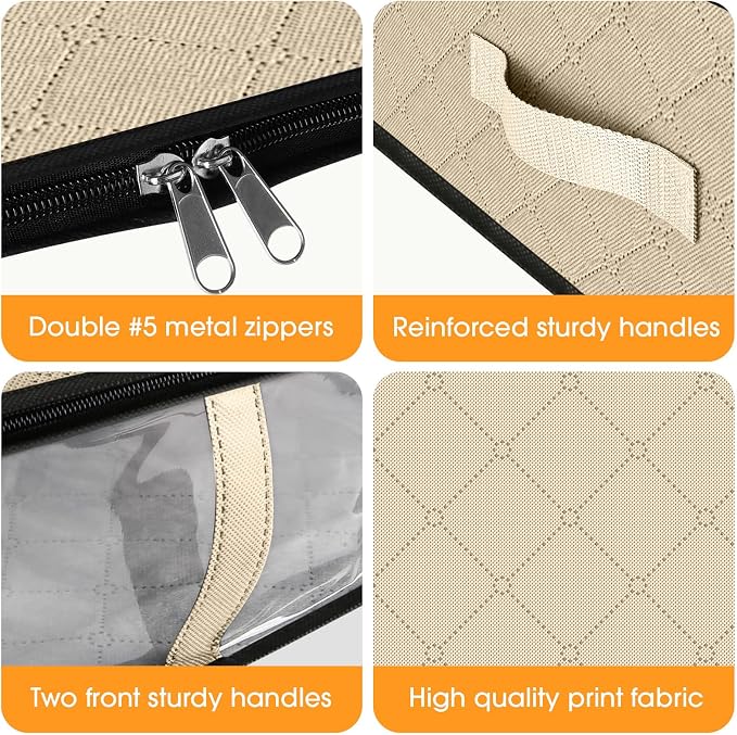 StorageRight Under Bed Storage Bags, 8 Pack, Comforters, Blankets and Seasonal - Image 3