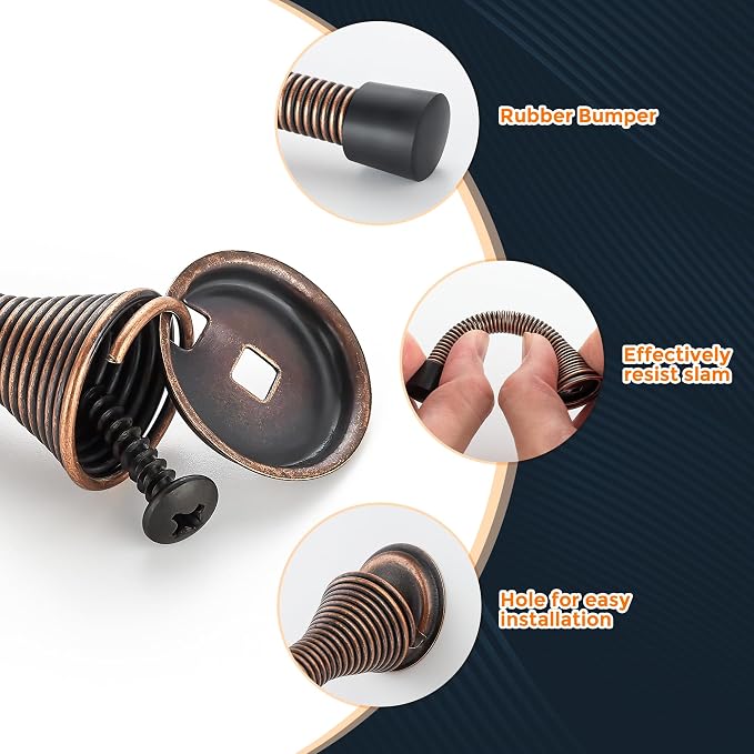 Ravinte Door Stoppers, 36 Pack Oil Rubbed Bronze Spring Door Stops | Stoppers - Image 3