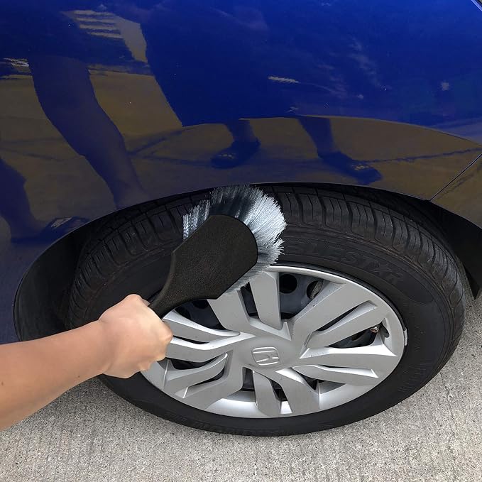 Wheel & Tire Brush for Car Rim, Soft Bristle Car Wash Brush, Cleans Tires & - Image 4