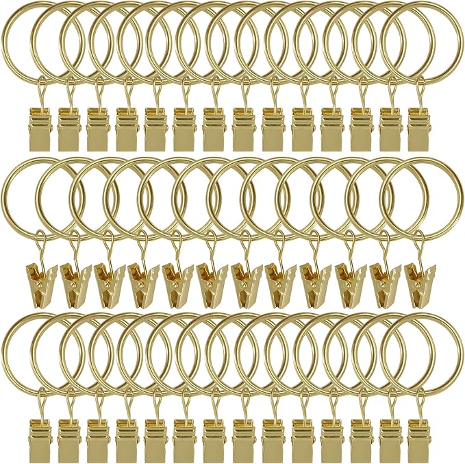 40 Pack Curtain Rings with Clips, Drapery Clips with Rings, Drapes Rings 1.26 by AMZSEVEN