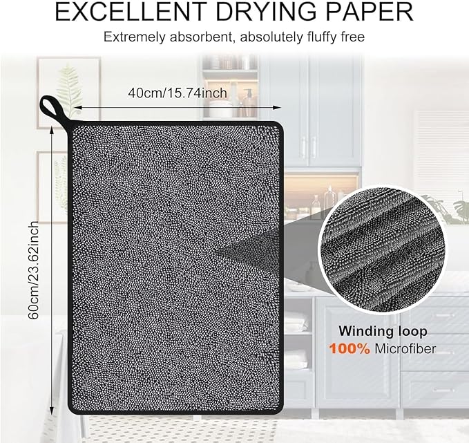 Shiny Cleaning Cloths, Shower Doors Drying Towels, 16 * 24in Streak Free Glass - Image 2
