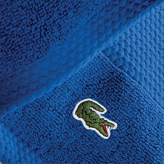 Lacoste Heritage 100% Supima Cotton Bath Sheet 35" x 70", Surf Blue | Highly - Image 3