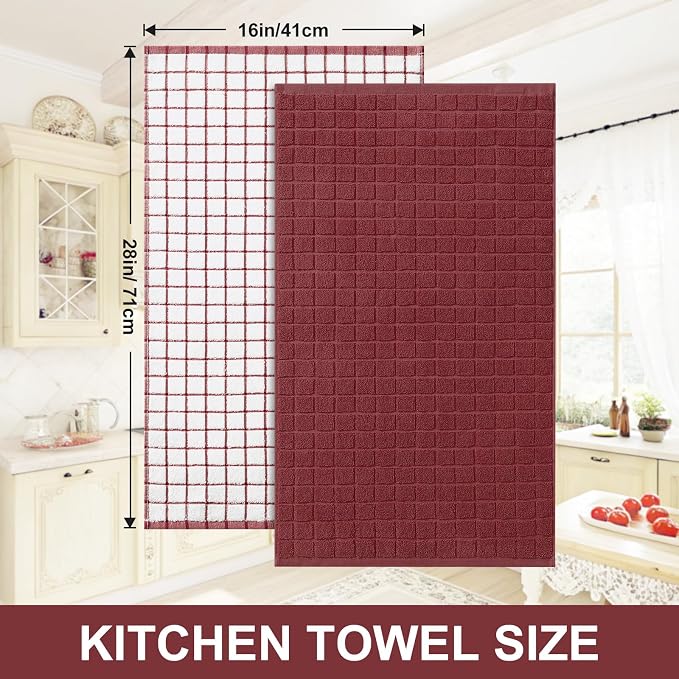 Homaxy Large Premium Cotton Kitchen Towels 16"x 28", 8 Pack - Image 5