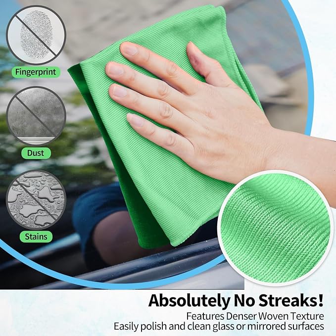 Microfiber Cleaning Cloth, 6 Pack Glasses Cleaning Cloth, Streak Free Lint Free - Image 3