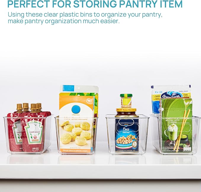 Vtopmart 6 Pack Clear Storage Bins, Pantry Storage Bins - Image 5
