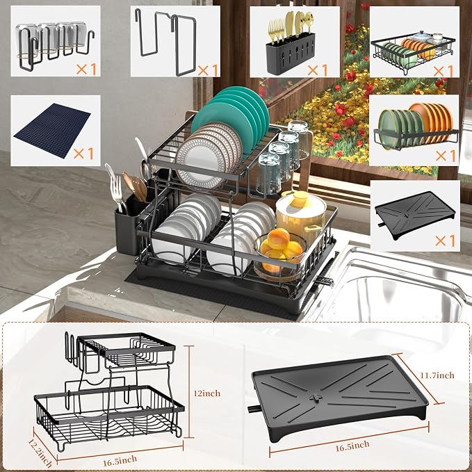 2-Tier Dish Drying Rack - Image 4
