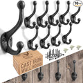 Rustic Cast Iron Coat Hooks Wall Mounted Farmhouse Decorative Wall Hooks by MyFancyFarmhouse