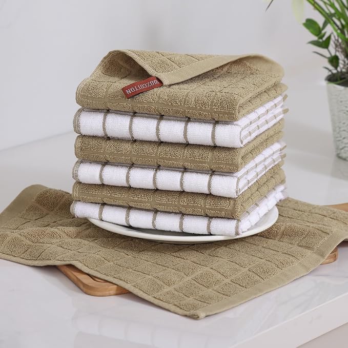 Homaxy Premium Cotton Kitchen Dish Cloths 12"x 12", 12 Pack - Image 8