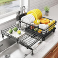 Expandable Dish Drying Rack for Kitchen Counter, Stainless Steel, Large Capacity by SNTD