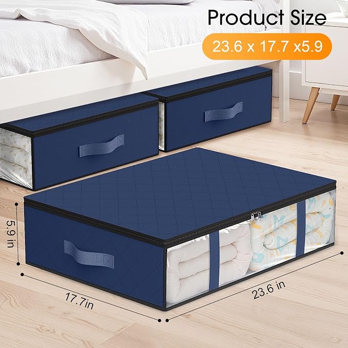 StorageRight Under Bed Storage Bags, 10 Pack, Comforters, Blankets and Seasonal - Image 2