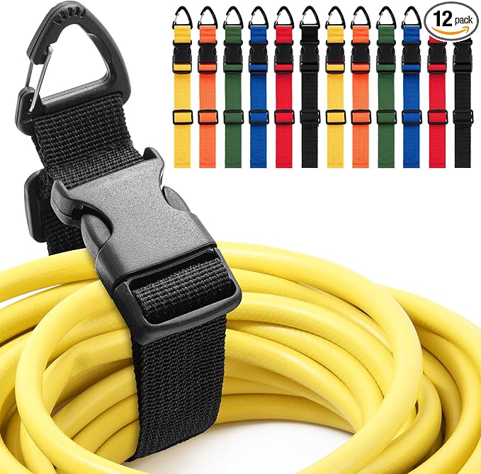 12 Pack Adjustable Extension Cord Holder Straps, Heavy Duty Triangle Clips by Wowangce