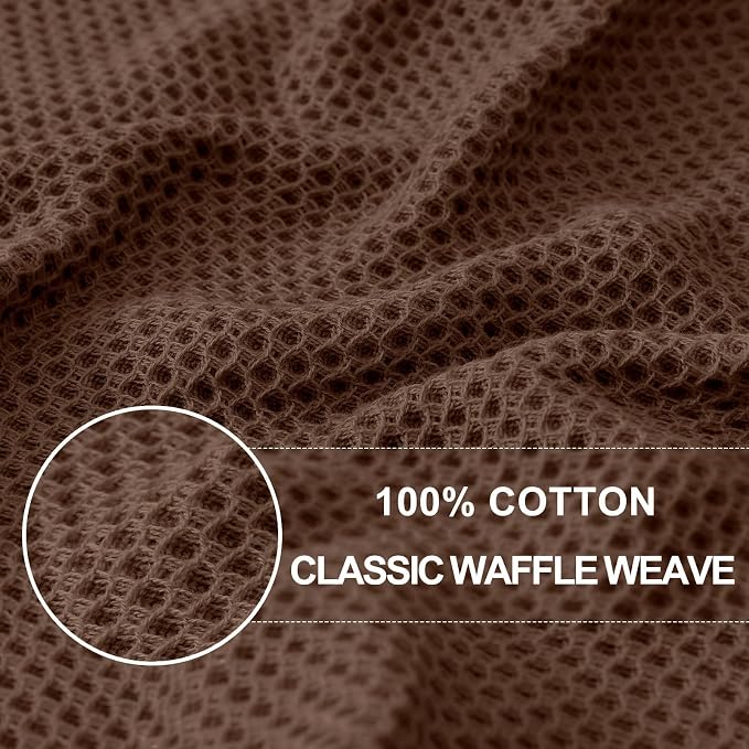 Homaxy 100% Cotton Waffle Weave Kitchen Dish Cloths 18-Pack, Coffee | 12 x 12 - Image 2