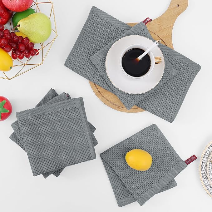 Homaxy 100% Cotton Waffle Weave Kitchen Dish Cloths 12-Pack, Ultra Soft - Image 7