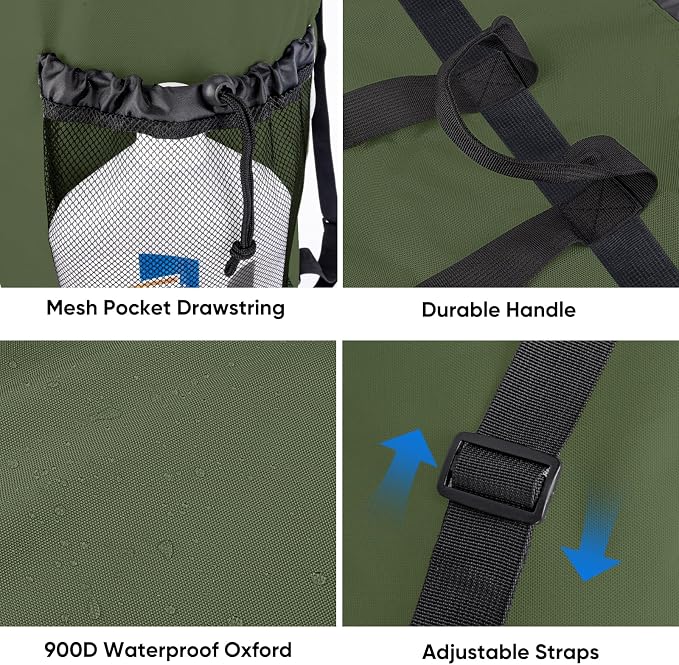 BALEINE 2PK 120L Laundry Bag Backpack, 900D Oxford Fabric Large Travel Laundry - Image 5