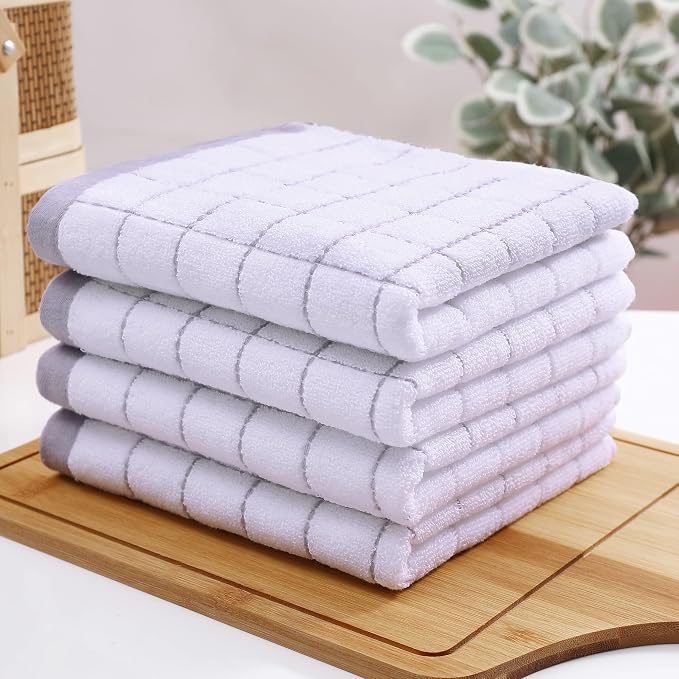 Homaxy 100% Cotton Terry Kitchen Towels, 8 Pack - Image 8