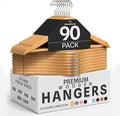 Utopia Home Wooden Hangers 90 Pack – Slim Suit Hangers Natural | 360° rotatable by UTOPIAHOME