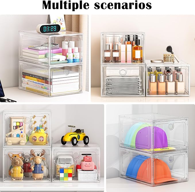 ARSTPEOE 6-Pack Clear Shoe Storage Boxes Magnetic Stackable - Image 5