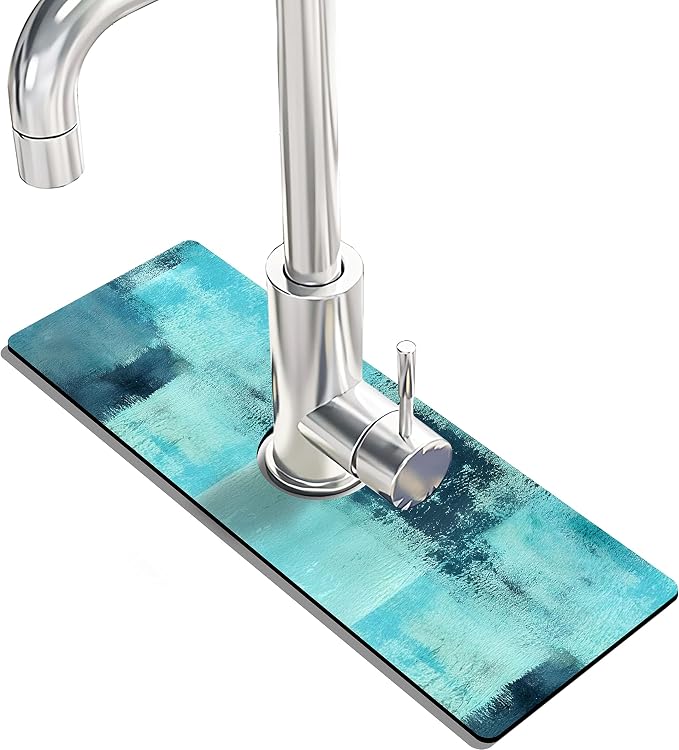 Kitchen Sink Splash Guard Faucet Mat Super Absorbent Fast Drying Mat Sink by THIDEAPE