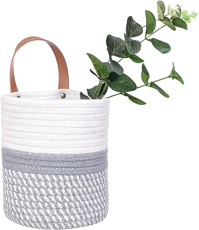 Wall Hanging Storage Basket, Woven Plant Holder by RUIZHIXUAN