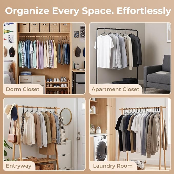 HOUSE DAY Black Plastic Hangers 40 Pack, Slim Space-Saving Clothes Hangers | - Image 8