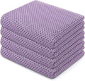 Homaxy 100% Cotton Waffle Weave Kitchen Dish Towels 4-Pack, Lavender | 13 x 28 by Homaxy